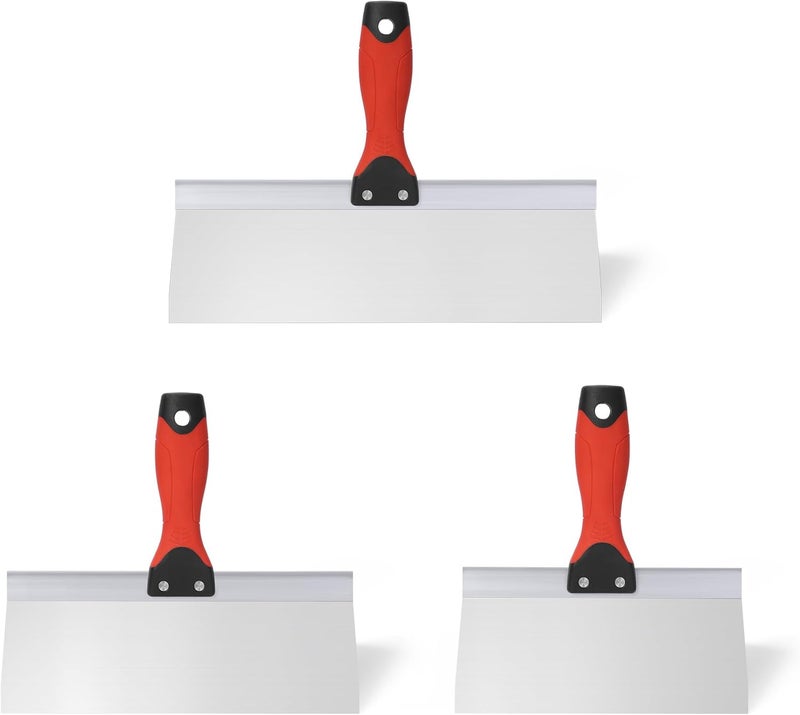 SUMED Drywall Taping Knife Stainless Steel, 3 PCS Taping Knives, 8"/10"/12" Premium Drywall Skimming Blades,Perfect Tool for Finishing and Patching - Image 1